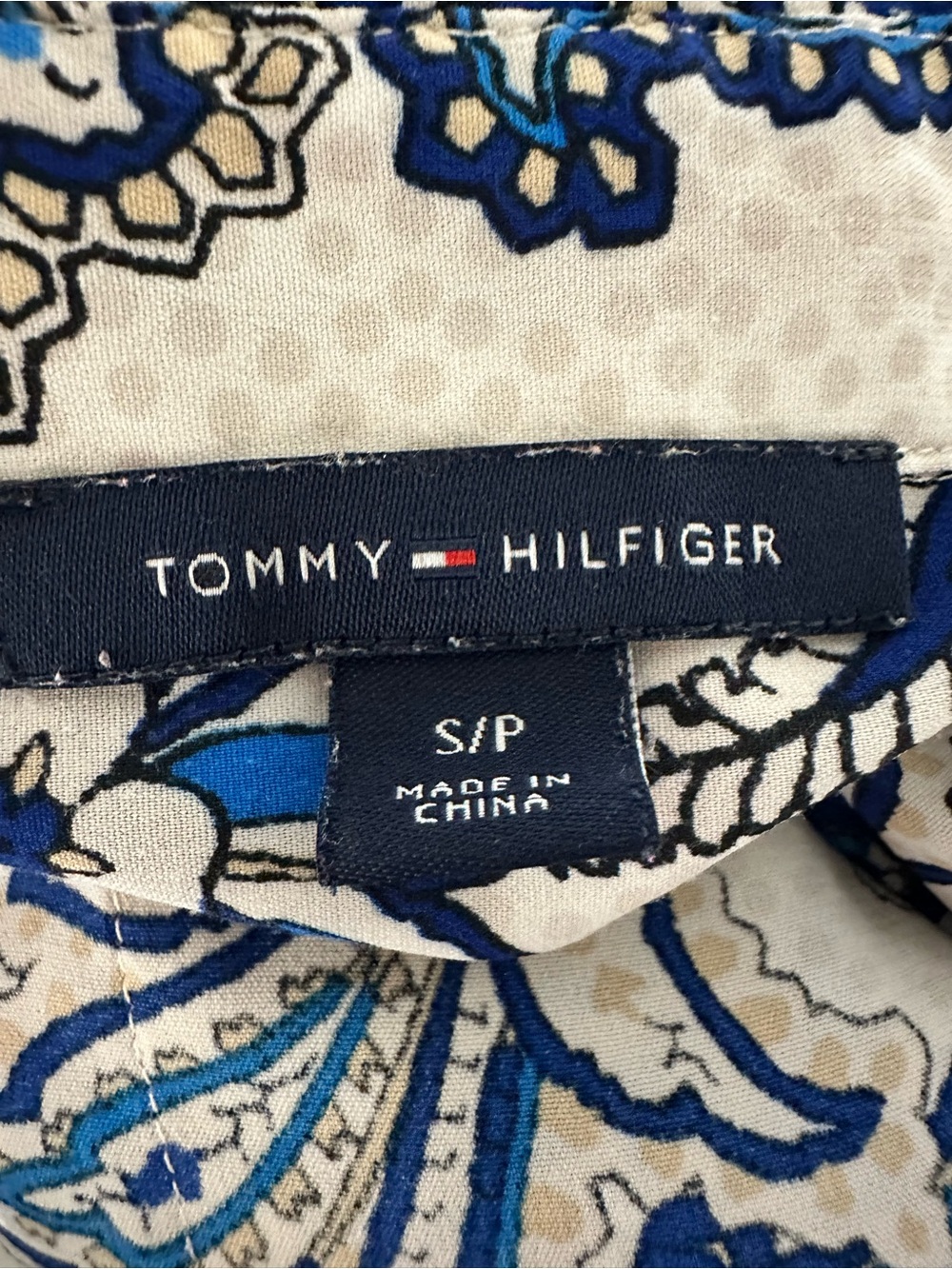 TOMMY HILFIGER Paisley Button Down Blouse Coastal Boho Preppy - Picture 7 of 9
